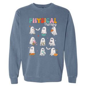 Ghost Physical Therapy Pt Physical Therapist Halloween Garment-Dyed Sweatshirt