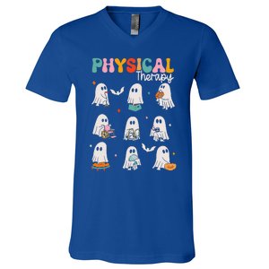 Ghost Physical Therapy Pt Physical Therapist Halloween V-Neck T-Shirt