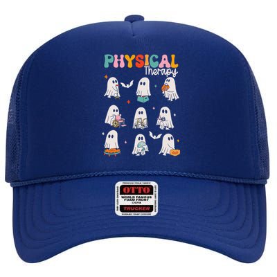 Ghost Physical Therapy Pt Physical Therapist Halloween High Crown Mesh Back Trucker Hat