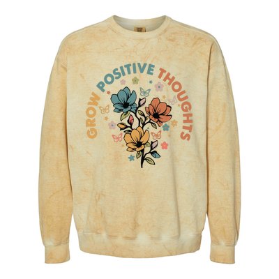 Grow Positive Thoughts Growth Mindset Colorblast Crewneck Sweatshirt