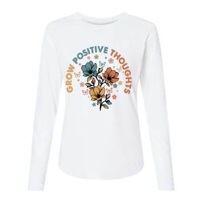 Grow Positive Thoughts Growth Mindset Womens Cotton Relaxed Long Sleeve T-Shirt