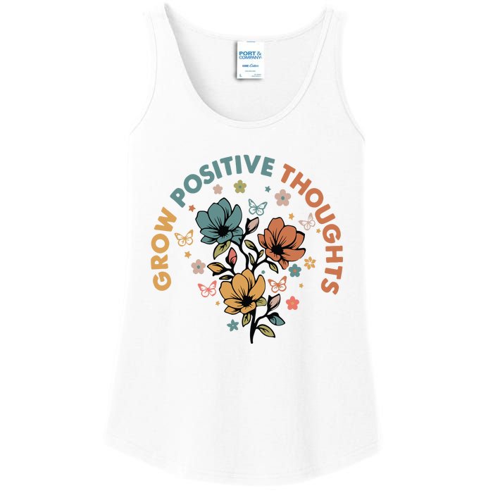 Grow Positive Thoughts Growth Mindset Ladies Essential Tank