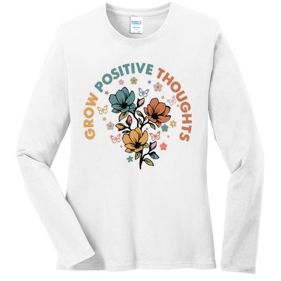 Grow Positive Thoughts Growth Mindset Ladies Long Sleeve Shirt