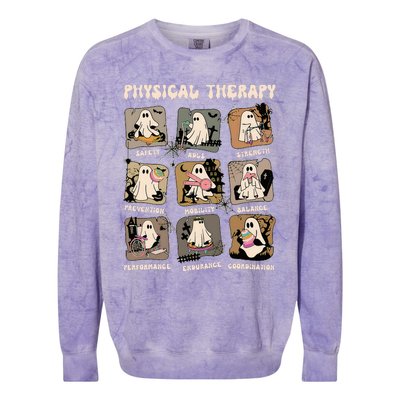 Ghost Physical Therapy Pt Physical Therapist Halloween Colorblast Crewneck Sweatshirt