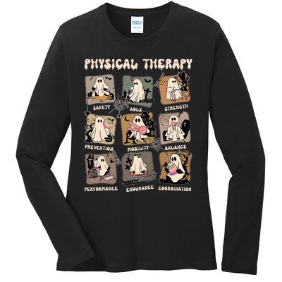 Ghost Physical Therapy Pt Physical Therapist Halloween Ladies Long Sleeve Shirt