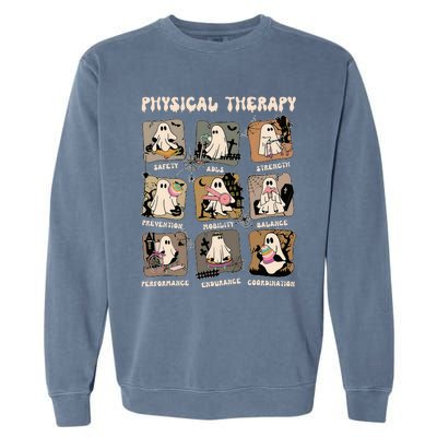 Ghost Physical Therapy Pt Physical Therapist Halloween Garment-Dyed Sweatshirt