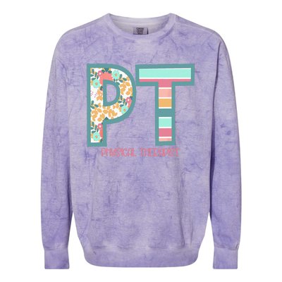 Groovy Physical Therapy PT Physical Therapist Back To School Colorblast Crewneck Sweatshirt