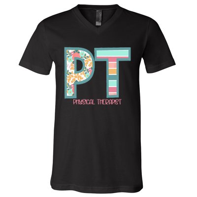 Groovy Physical Therapy PT Physical Therapist Back To School V-Neck T-Shirt