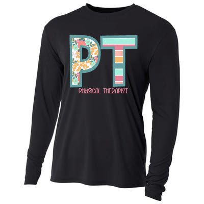 Groovy Physical Therapy PT Physical Therapist Back To School Cooling Performance Long Sleeve Crew