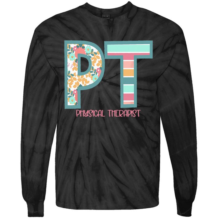 Groovy Physical Therapy PT Physical Therapist Back To School Tie-Dye Long Sleeve Shirt