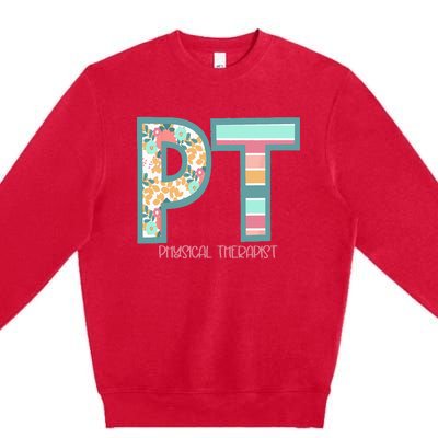 Groovy Physical Therapy PT Physical Therapist Back To School Premium Crewneck Sweatshirt