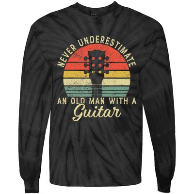 Guitar Player Teacher Funny Acoustic Guitar Lover Musician Tie-Dye Long Sleeve Shirt