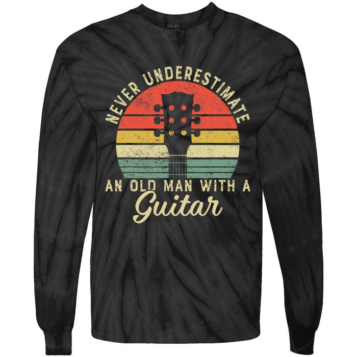 Guitar Player Teacher Funny Acoustic Guitar Lover Musician Tie-Dye Long Sleeve Shirt