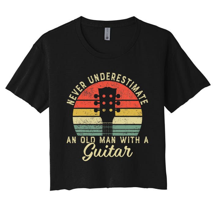 Guitar Player Teacher Funny Acoustic Guitar Lover Musician Women's Crop Top Tee