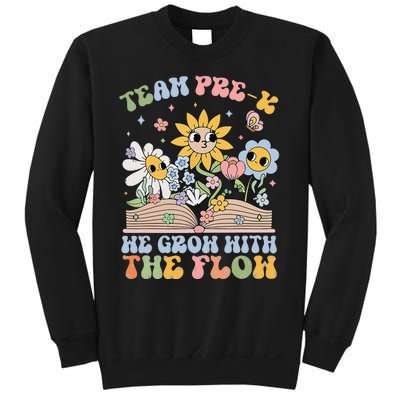 Groovy Preschool Teacher Team Prek Grow With The Flow Sweatshirt