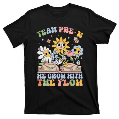 Groovy Preschool Teacher Team Prek Grow With The Flow T-Shirt