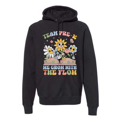 Groovy Preschool Teacher Team Prek Grow With The Flow Premium Hoodie