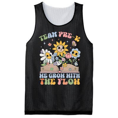 Groovy Preschool Teacher Team Prek Grow With The Flow Mesh Reversible Basketball Jersey Tank