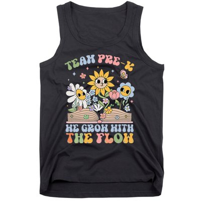 Groovy Preschool Teacher Team Prek Grow With The Flow Tank Top