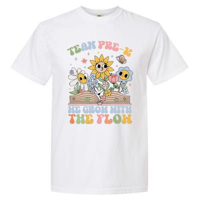 Groovy Preschool Teacher Team Prek Grow With The Flow Garment-Dyed Heavyweight T-Shirt