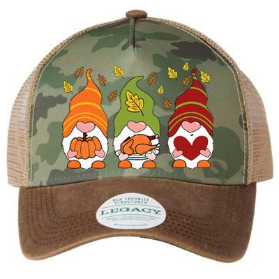 Gnomes Pumpkin Turkey Thanksgiving Day Cute Fall Autumn Legacy Tie Dye Trucker Hat