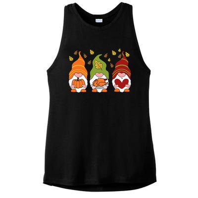 Gnomes Pumpkin Turkey Thanksgiving Day Cute Fall Autumn Ladies PosiCharge Tri-Blend Wicking Tank