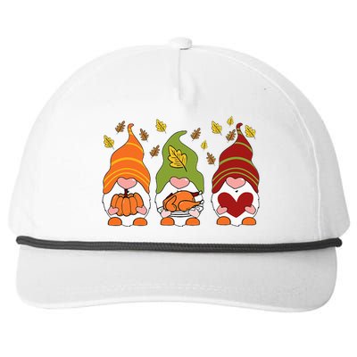 Gnomes Pumpkin Turkey Thanksgiving Day Cute Fall Autumn Snapback Five-Panel Rope Hat