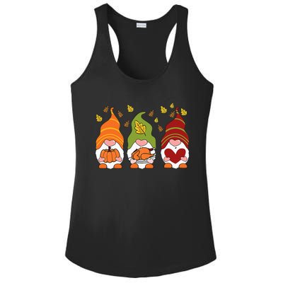 Gnomes Pumpkin Turkey Thanksgiving Day Cute Fall Autumn Ladies PosiCharge Competitor Racerback Tank