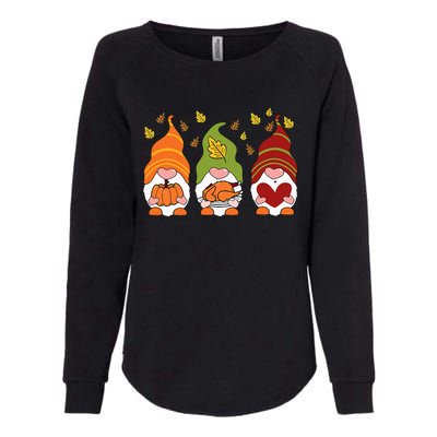 Gnomes Pumpkin Turkey Thanksgiving Day Cute Fall Autumn Womens California Wash Sweatshirt