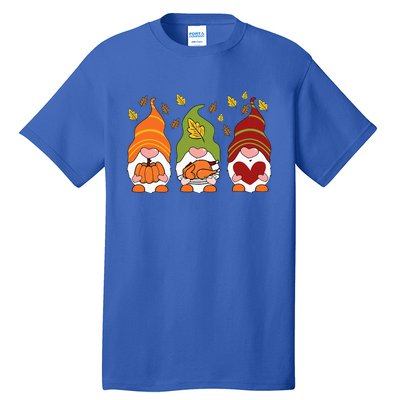 Gnomes Pumpkin Turkey Thanksgiving Day Cute Fall Autumn Tall T-Shirt