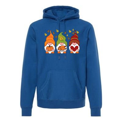 Gnomes Pumpkin Turkey Thanksgiving Day Cute Fall Autumn Premium Hoodie