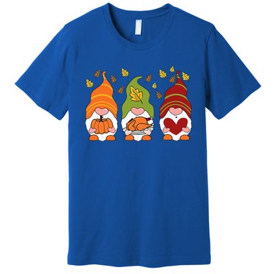 Gnomes Pumpkin Turkey Thanksgiving Day Cute Fall Autumn Premium T-Shirt