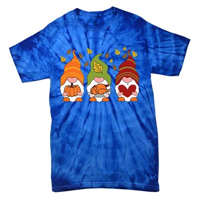 Gnomes Pumpkin Turkey Thanksgiving Day Cute Fall Autumn Tie-Dye T-Shirt