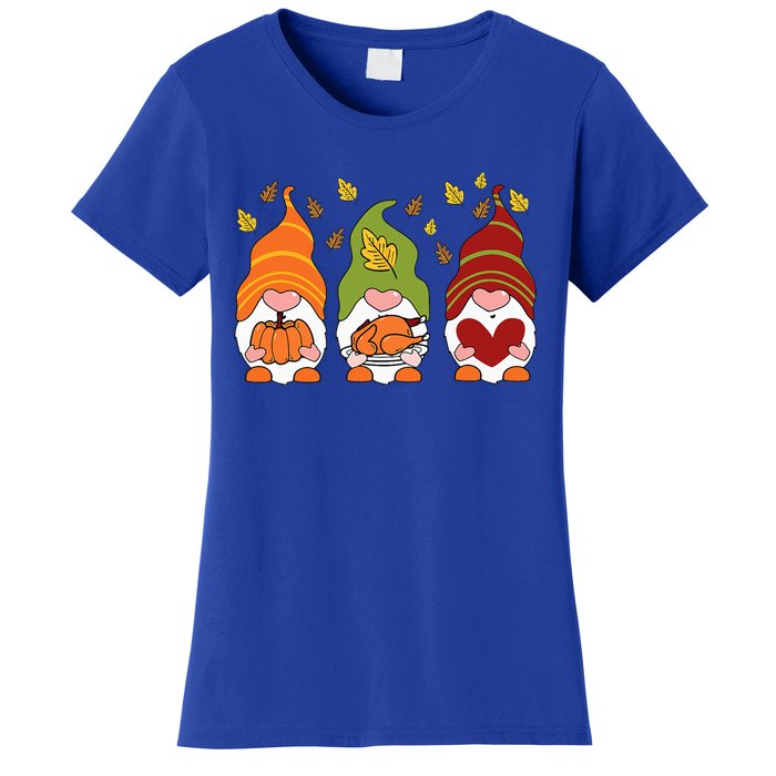 Gnomes Pumpkin Turkey Thanksgiving Day Cute Fall Autumn Women's T-Shirt