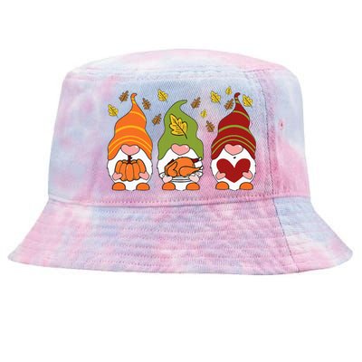 Gnomes Pumpkin Turkey Thanksgiving Day Cute Fall Autumn Tie-Dyed Bucket Hat