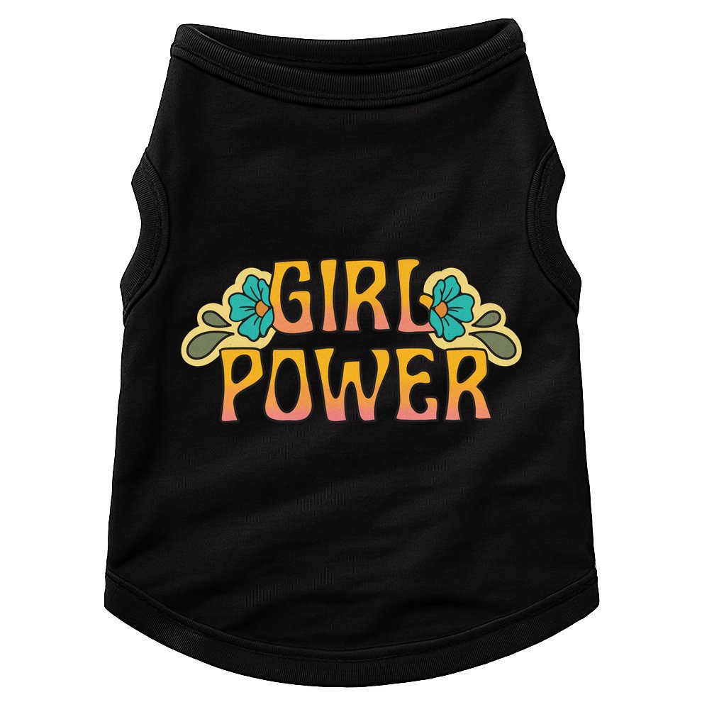 Girl Power Tropical Retro Feminist Doggie Tank