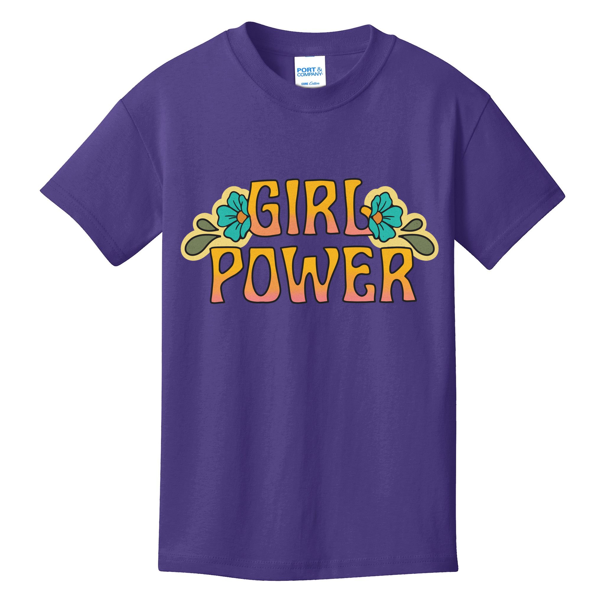 Girl Power Tropical Retro Feminist Kids T-Shirt
