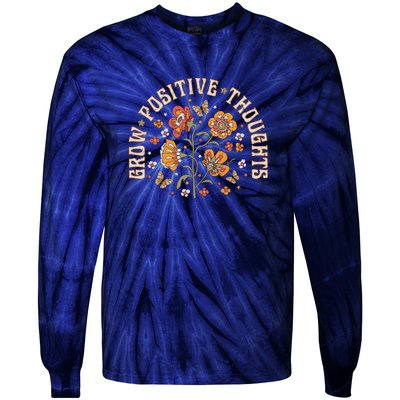 Grow Positive Thoughts Tie-Dye Long Sleeve Shirt