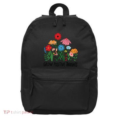 Grow Positive Thoughts Floral Bohemian Style Butterfly 16 in Basic Backpack