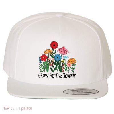 Grow Positive Thoughts Floral Bohemian Style Butterfly Wool Snapback Cap