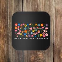 Grow Positive Thoughts Floral Coaster