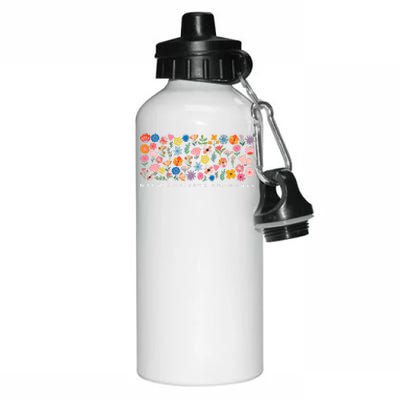 Grow Positive Thoughts Floral Aluminum Water Bottle