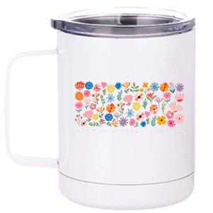 Grow Positive Thoughts Floral 12 oz Stainless Steel Tumbler Cup