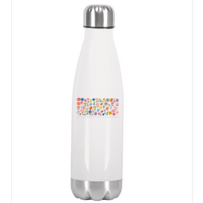 Grow Positive Thoughts Floral Stainless Steel Insulated Water Bottle