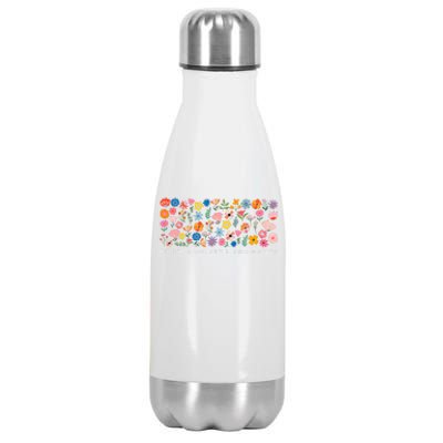 Grow Positive Thoughts Floral Stainless Steel Insulated Water Bottle