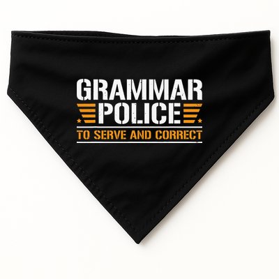 Grammar Police To Serve And Correct Teachers Grammar USA-Made Doggie Bandana