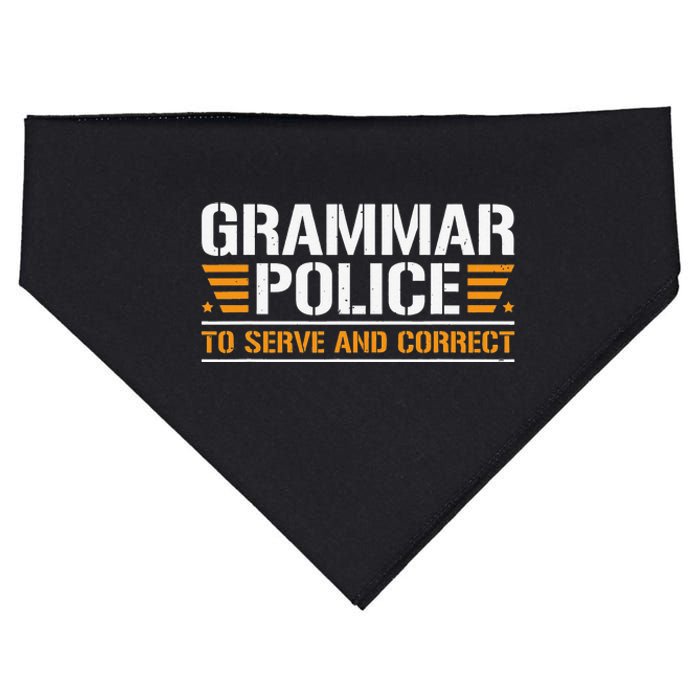 Grammar Police To Serve And Correct Teachers Grammar USA-Made Doggie Bandana