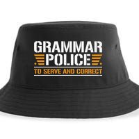 Grammar Police To Serve And Correct Teachers Grammar Sustainable Bucket Hat