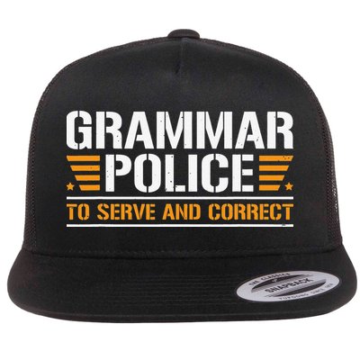 Grammar Police To Serve And Correct Teachers Grammar Flatbill Hat