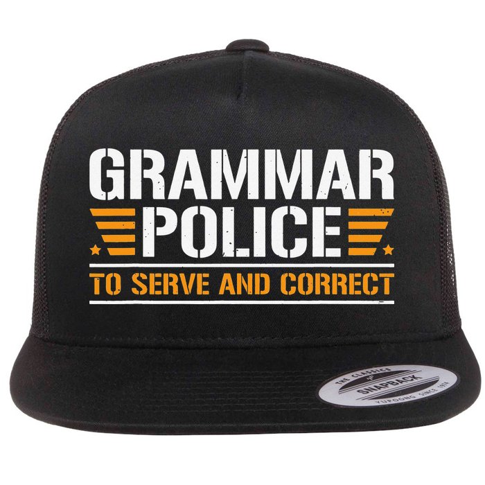 Grammar Police To Serve And Correct Teachers Grammar Flatbill Hat